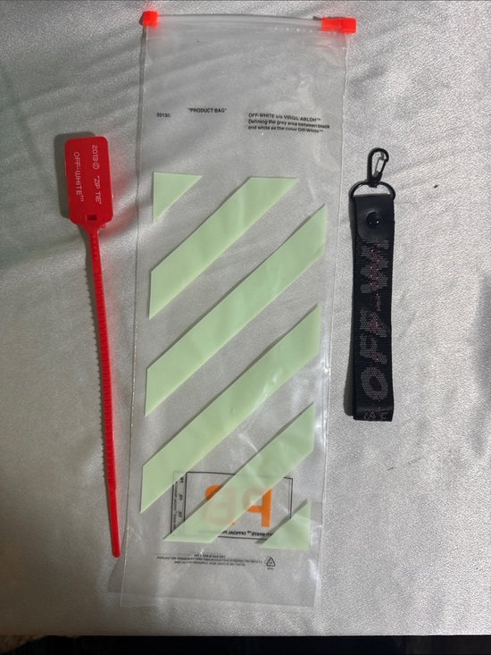 Off-White Other - Off-White Clear Diagonal Stripe Phone Pouch with Red Tag and Black Strap🔥New!